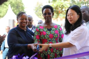 Permanent Secretary Ministry of Health Uganda, WHO Uganda Representative, and KOICA Country Director officially open refurbished health facility in Busoga to improve maternal, child, and adolescent healthcare services.